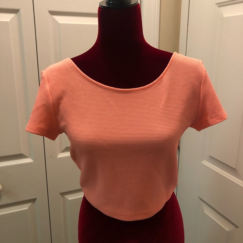 Neon pink crop top